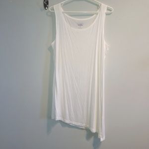 LOGO by Lori Goldstein Off white asymmetrical tank